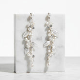ATHENA COLLECTION - LUXE VINE EARRINGS - CZER584- SILVER