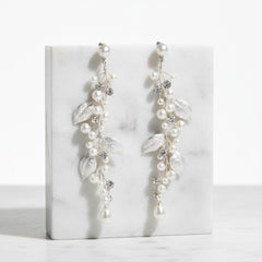 ATHENA COLLECTION - LUXE VINE EARRINGS - CZER584- SILVER