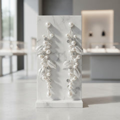 ATHENA COLLECTION - LUXE VINE EARRINGS - CZER584- SILVER