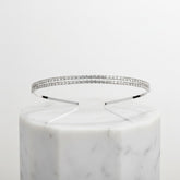 ATHENA COLLECTION - DOUBLE ROW CRYSTAL HEADBAND - SILVER AHB71