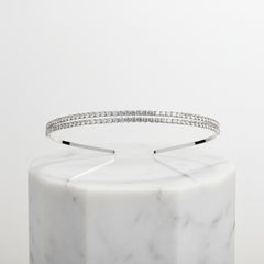 ATHENA COLLECTION - DOUBLE ROW CRYSTAL HEADBAND - SILVER AHB71