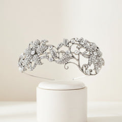 ATHENA COLLECTION - VINTAGE LUXE HEADBAND - AHB102 SILVER