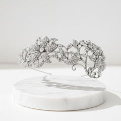 ATHENA COLLECTION - VINTAGE LUXE HEADBAND - AHB102 SILVER
