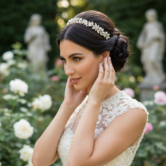 ATHENA COLLECTION - CRYSTAL GLAM HAIR COMB - HC196 LIGHT GOLD