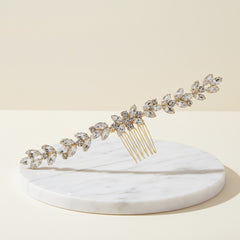 ATHENA COLLECTION - CRYSTAL GLAM HAIR COMB - HC196 LIGHT GOLD
