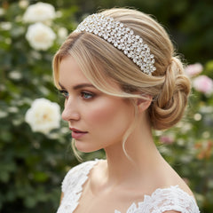 CUBIC ZIRCONIA COLLECTION - EXQUISITE STARLET HEADBAND - -AHB93 GOLD