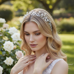 ATHENA COLLECTION - LUSH CRYSTAL HAIR VINE- HP191 SILVER