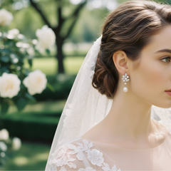 CUBIC ZIRCONIA COLLECTION -ELEGANCE PEARL EARRINGS - CZER588