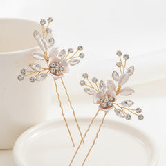 ATHENA COLLECTION - FLORAL ROMANCE HAIR PINS- PIN52 GOLD (PAIR)