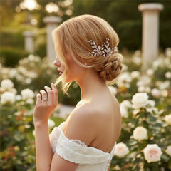 ATHENA COLLECTION - FLORAL ROMANCE HAIR PINS- PIN52 SILVER (PAIR)