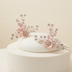 ATHENA COLLECTION - FLORAL ROMANCE HAIR PINS- PIN52 ROSE GOLD (PAIR)