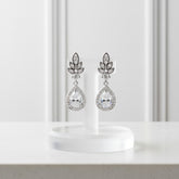 CUBIC ZIRCONIA COLLECTION - VINTAGE CHIC EARRINGS -CZER590 SILVER