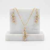 CUBIC ZIRCONIA COLLECTION - DAINTY VINE NECKLACE SET - NK138 GOLD