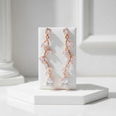 CUBIC ZIRCONIA COLLECTION - DIVINE CRYSTAL VINE EARRINGS - CZER593 ROSE GOLD
