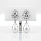 CUBIC ZIRCONIA COLLECTION - VINTAGE CHIC EARRINGS - CZER595 SILVER