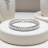 CUBIC ZIRCONIA COLLECTION - EXQUISITE SPARKLE BRACELET - BR124 SILVER