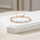 CUBIC ZIRCONIA COLLECTION - CRYSTAL SHIMMER BRACELET - ROSE GOLD BR125
