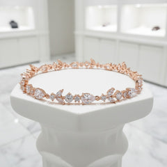 CUBIC ZIRCONIA COLLECTION - CRYSTAL SHIMMER BRACELET - ROSE GOLD BR125