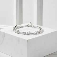 CUBIC ZIRCONIA COLLECTION - CRYSTAL SHIMMER BRACELET - BR125 SILVER