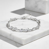 CUBIC ZIRCONIA COLLECTION - CRYSTAL SHIMMER BRACELET - BR125 SILVER
