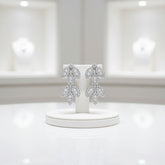 CUBIC ZIRCONIA COLLECTION - DECO DIVINE EARRINGS- CZER599 SILVER