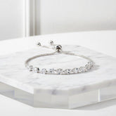 CUBIC ZIRCONIA COLLECTION - CRYSTAL DIVINE BRACELET - BR126 SILVER