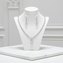 CUBIC ZIRCONIA COLLECTION - SHEER ELEGANCE NECKLACE SET - CZNK141