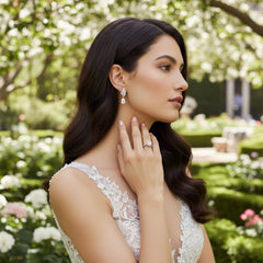 CUBIC ZIRCONIA COLLECTION - DELICATE VINE EARRINGS - CZER601 GOLD