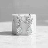 CUBIC ZIRCONIA COLLECTION - DELICATE VINE EARRINGS - CZER601