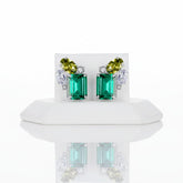 CUBIC ZIRCONIA COLLECTION - EMERALD GEMSTONE EARRINGS - CZER607