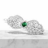 CUBIC ZIRCONIA COLLECTION - CRYSTAL EXTRAVAGANCE HAIR CLIP - CLIP764 EMERALD