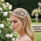 CUBIC ZIRCONIA COLLECTION - CRYSTAL EXTRAVAGANCE HAIR CLIP - CLIP764 SAPPHIRE