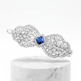 CUBIC ZIRCONIA COLLECTION - CRYSTAL EXTRAVAGANCE HAIR CLIP - CLIP764 SAPPHIRE