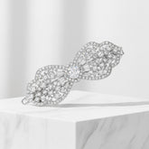 CUBIC ZIRCONIA COLLECTION - CRYSTAL EXTRAVAGANCE HAIR CLIP - CLIP764 SILVER