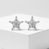 CUBIC ZIRCONIA COLLECTION - GLITZY STAR EARRINGS - CZER610 SILVER