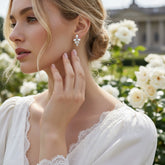 CUBIC ZIRCONIA COLLECTION - DAINTY FRESHWATER PEARL EARRINGS - CZER611