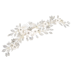 ATHENA COLLECTION - PRETTY EXTRAVAGANCE HAIR COMB - HC229 SILVER