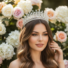 CUBIC ZIRCONIA COLLECTION - DAZZLING STATEMENT TIARA - AHB110