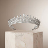 CUBIC ZIRCONIA COLLECTION - BEJEWELLED DECO TIARA - AHB113
