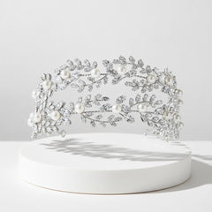 CUBIC ZIRCONIA COLLECTION - ENCHANTING PEARL HEADPIECE - AHB117