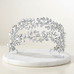 CUBIC ZIRCONIA COLLECTION - ENCHANTING PEARL HEADPIECE - AHB117
