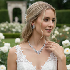 CUBIC ZIRCONIA COLLECTION - GLAM LUXE NECKLACE SET - CZNK151