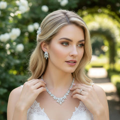CUBIC ZIRCONIA COLLECTION - GLAM LUXE NECKLACE SET - CZNK151