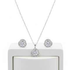 CUBIC ZIRCONIA COLLECTION - GRACEFUL CRYSTAL NECKLACE SET - CZNK156