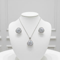CUBIC ZIRCONIA COLLECTION - GRACEFUL CRYSTAL NECKLACE SET - CZNK156