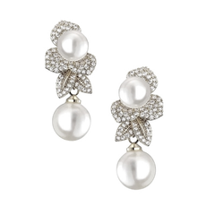 CUBIC ZIRCONIA COLLECTION - VINTAGE SPARKLE EARRINGS - CZER619 SILVER
