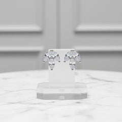 CUBIC ZIRCONIA COLLECTION - DAINTY GEM EARRINGS -CZER623 SILVER
