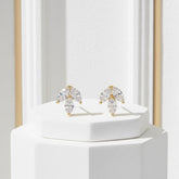 CUBIC ZIRCONIA COLLECTION - DAINTY GEM EARRINGS -CZER623 GOLD