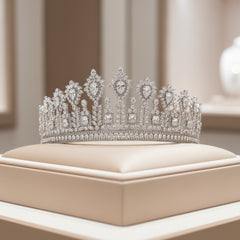 CUBIC ZIRCONIA COLLECTION - REGAL BEAUTY TIARA - AHB119