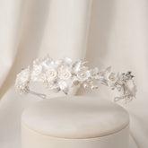 ATHENA COLLECTION - EXQUISITE PEARLIE HEADBAND - AHB121 SILVER